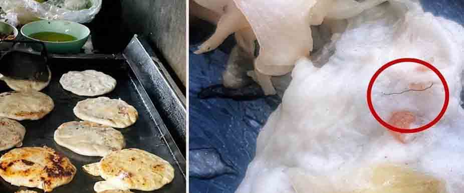 Salvadoreño denuncia que le salió un vello púbico en su pupusa