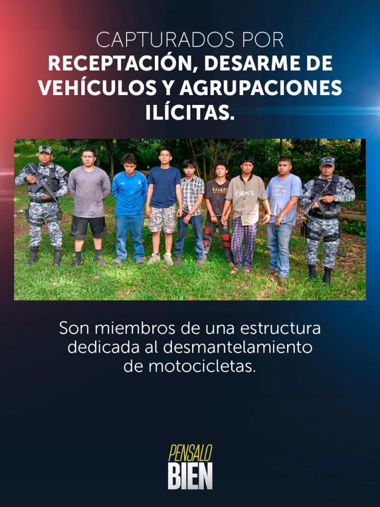Desarticulan banda de jóvenes dedicada a robar y desmantelar motocicletas en Santa Ana
