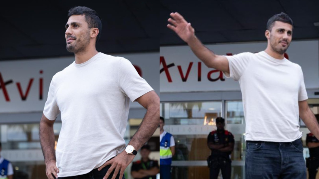 Rodri ya está en Barcelona: “Vamos a por la Champions League y por todos los títulos”.