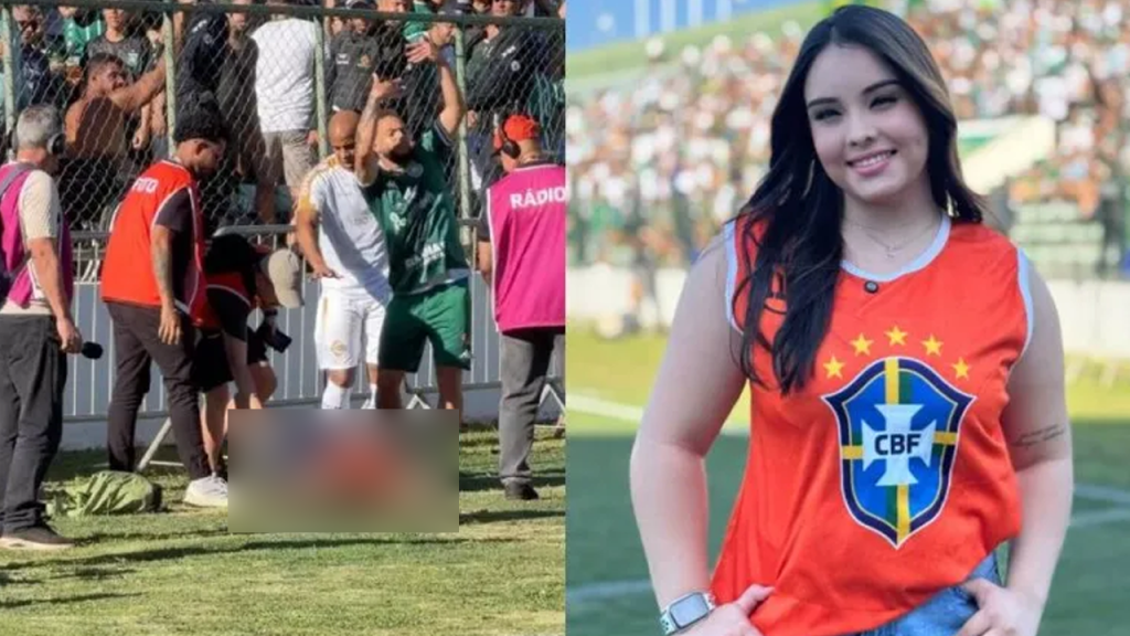 Reportera se desmaya tras recibir un fuerte pelotazo en la Liga Brasileña