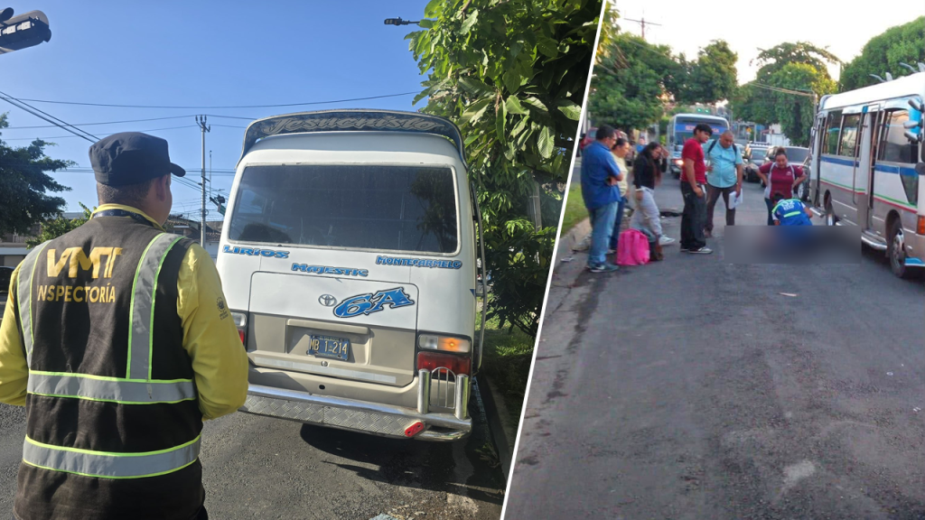 VMT multa a microbusero que provocó la caída de una pasajera en San Salvador