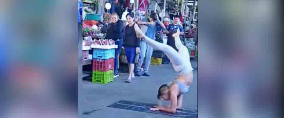 Viralizan a joven que fue hacer yoga a La Tiendona