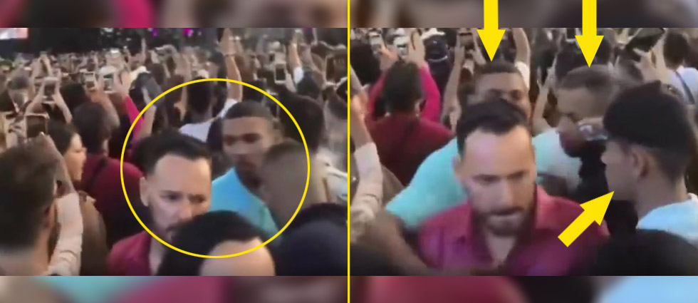 ¿Y la seguridad? Le roban valiosa cadena a un hombre durante concierto de reguetón en Honduras