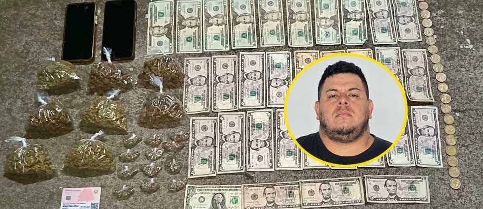 Capturan a sujeto tras ser sorprendido con hierba y dinero en efectivo en La Libertad