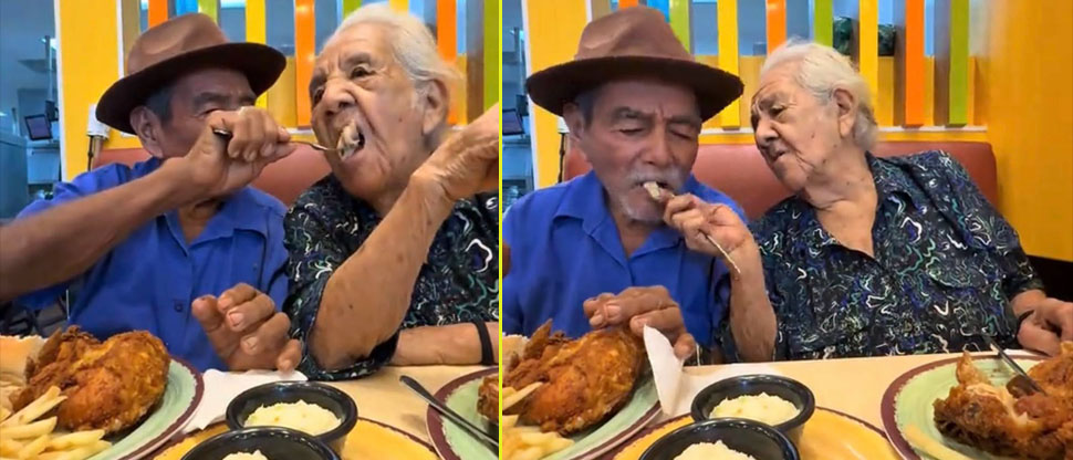 Abuelitos captados en un restaurante demuestran que el amor verdadero nunca envejece
