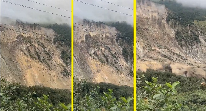 Captan terrorífico deslizamiento de tierra en Nepal