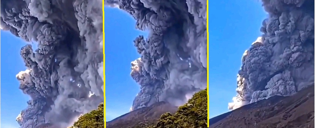 Captan impresionante erupción del volcán Sakurajima en la isla de Kyūshū, Japón
