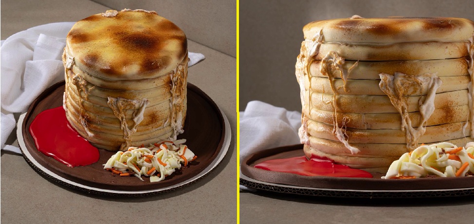 Popular pastelería santaneca crea el “pastel de pupusas” para los amantes de este platillo típico