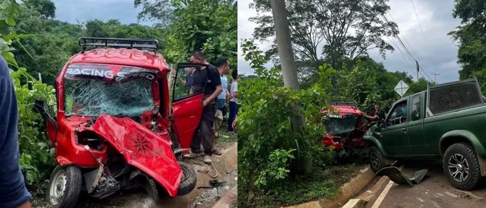 Accidente entre mototaxi y pick-up deja cuatro personas lesionadas en Ahuachapán
