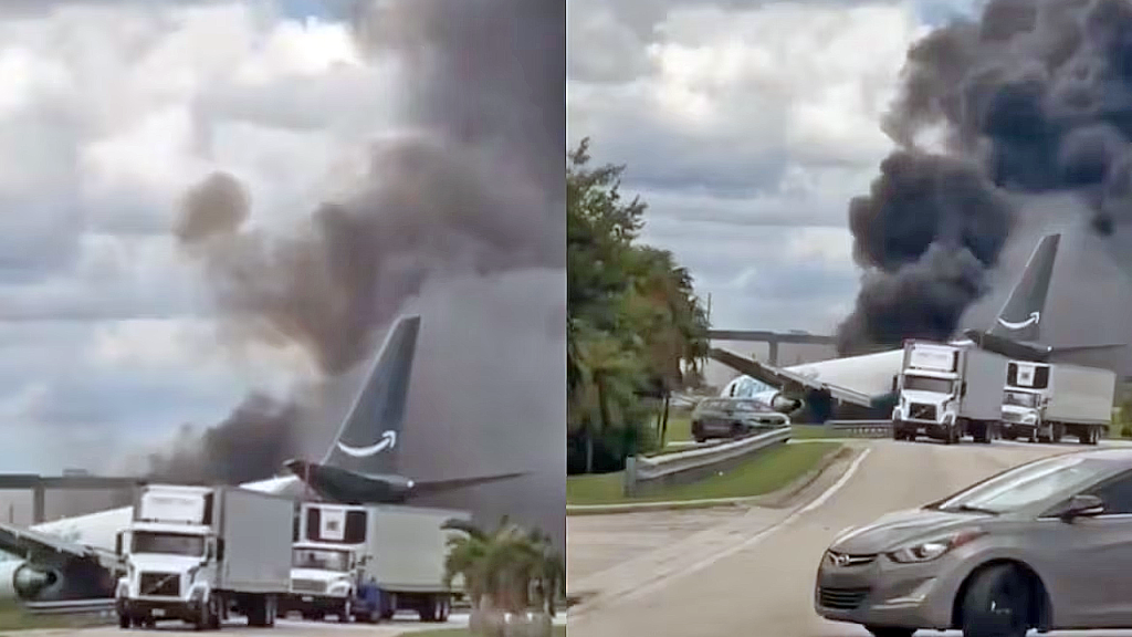 Avión de carga se estrella en el aeropuerto de Miami