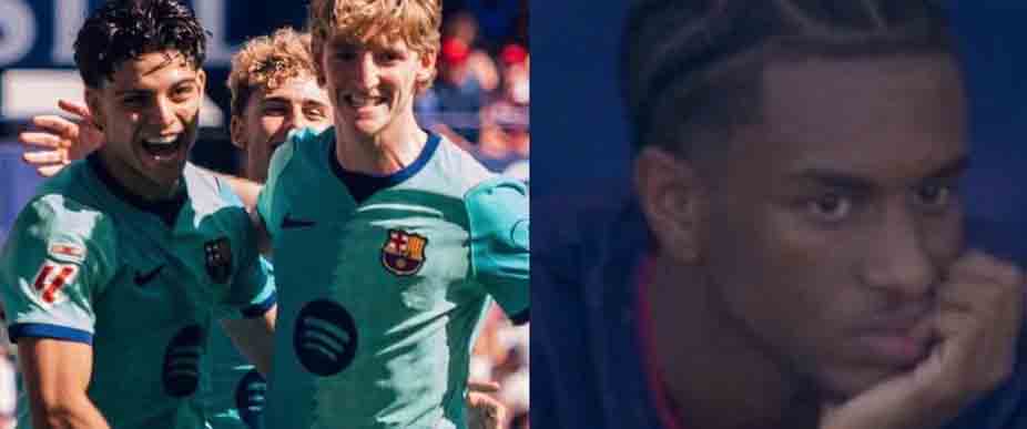 Viralizan cara de «molestia» de Balde tras ver el gol de Xavi Espart