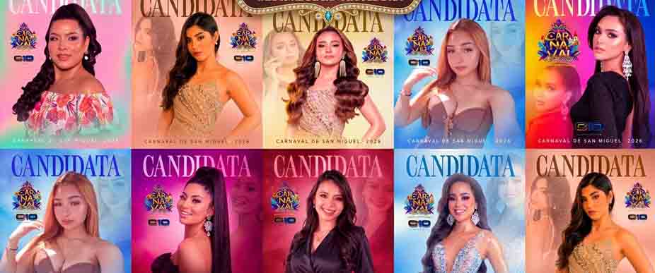 Ellas son las 12 candidatas para la corona del Carnaval de San Miguel 2026