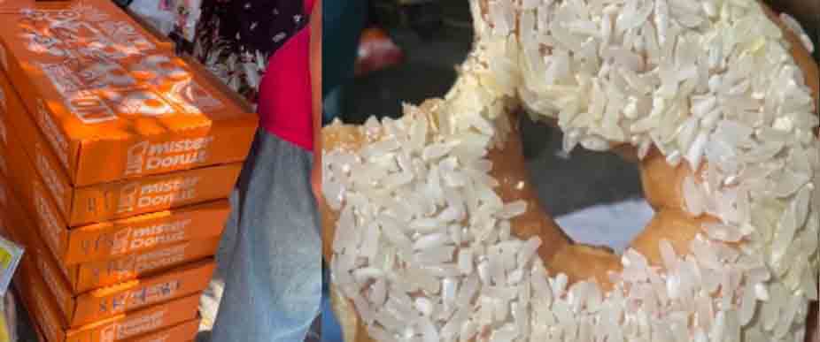 Nuevo sabor: acaparador vende una dona de arroz por una de coco