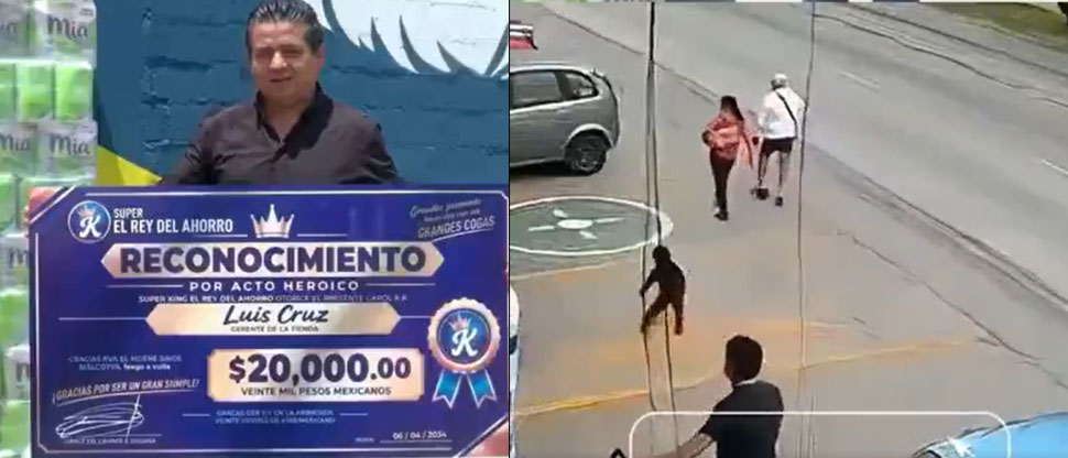 México: hombre que se convirtió en héroe al salvar a una niña es recompensado con $20,000 pesos