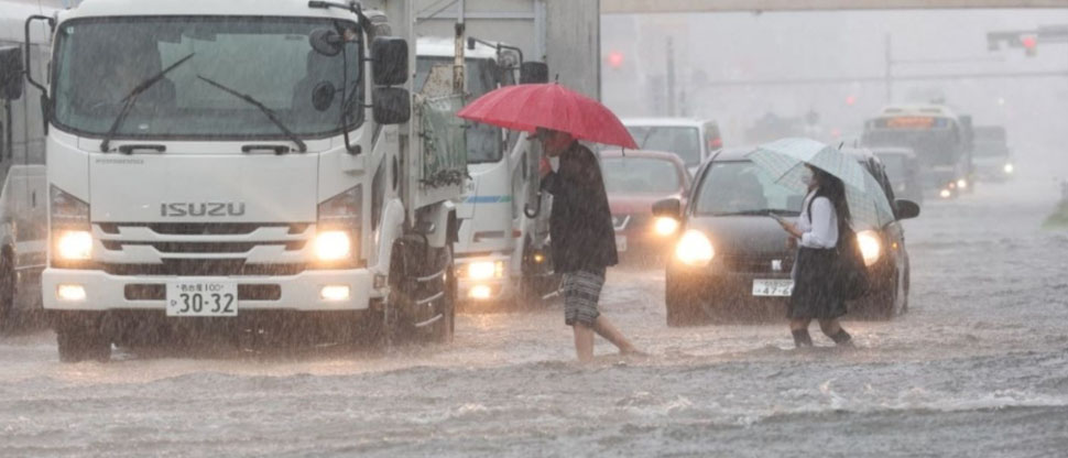 Japón: lluvias torrenciales provocan el desbordamiento del río Ueda en Nagoya
