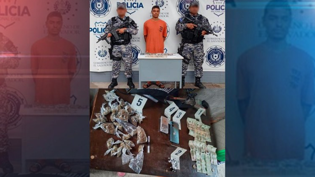 Atrapan a joven vendedor de droga en reparto Las Cañas, Ilopango