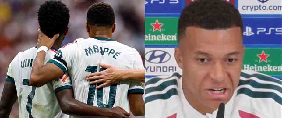 Mbappé afirma que marca más goles que Raphinha y Dembélé