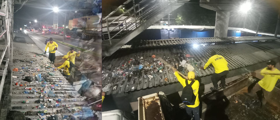 MOP limpió de pasarela tras denuncia de ser utilizada como basurero por los ciudadanos de Soyapango