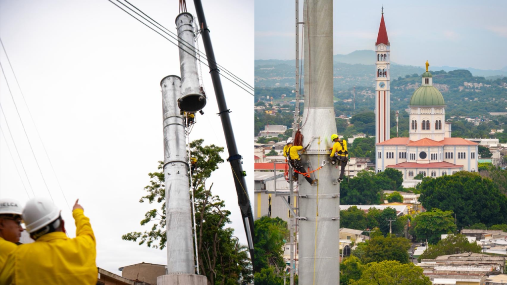 MOP continúa con el proyecto del Aerocable de San Salvador; hoy se instaló la séptima torre
