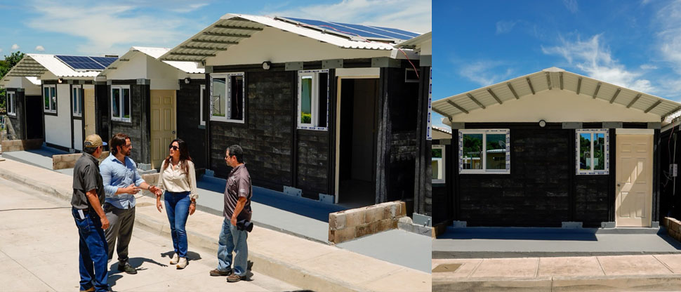 Ministra de Vivienda visita nuevo proyecto de vivienda construidos con materiales reciclados