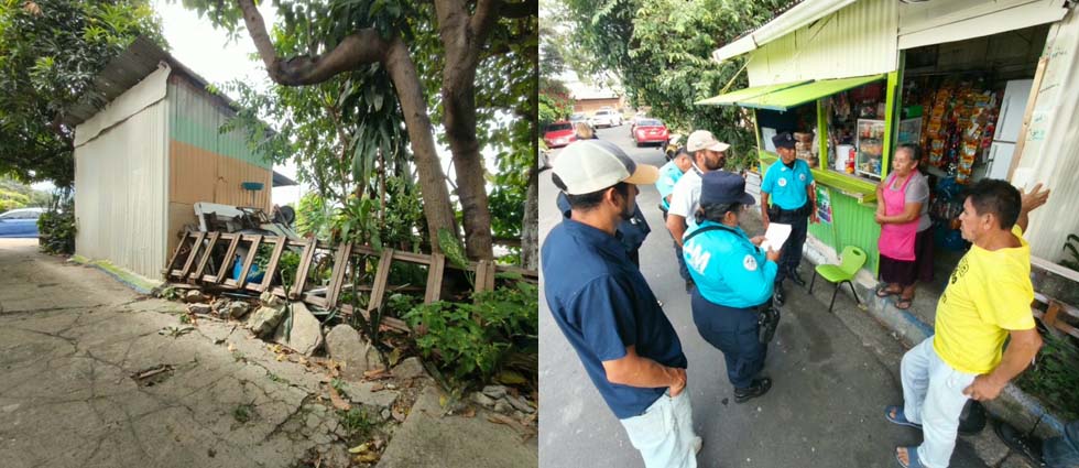 CAM San Salvador verifica construcción ilegal de estructuras en espacios verdes