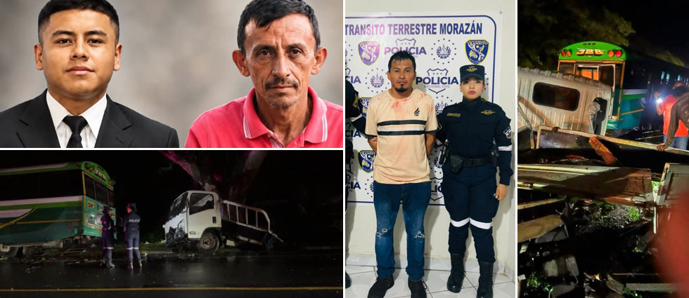 PNC arresta a conductor que provocó siniestro vial que dejó dos fallecidos y varios lesionados en Morazán