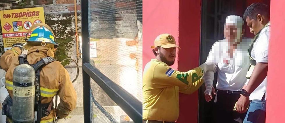 Tres lesionados tras explosión de cilindro de gas en restaurante de Sonsonate