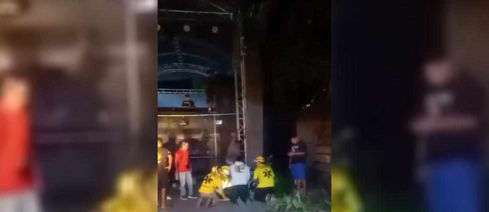 Trabajador cae de unos 05 metros de altura mientras instalaba luces en discoteca móvil de Usulután