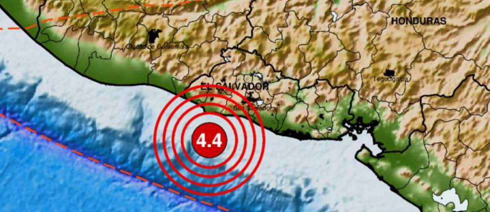 Fuerte sismo de 4.4 grados sacude parte de El Salvador la noche del martes