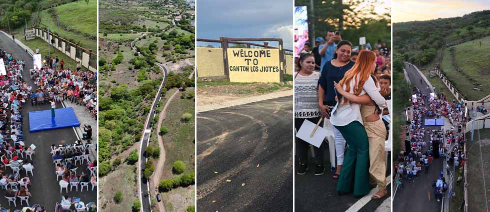 Alcaldesa de La Unión Sur inaugura calle de pavimento asfáltico en cantón Los Jiotes, saldando una deuda histórica con sus habitantes