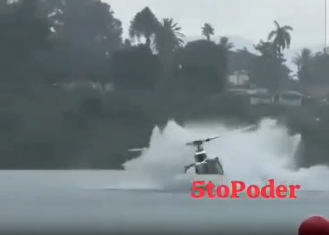 Viralizan video del momento exacto cuando helicóptero se estrelló ayer en el lago Atitlán, Guatemala