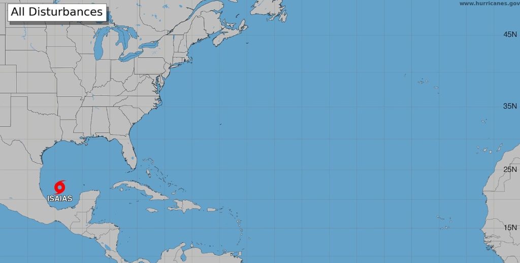 Depresión tropical se fortalece y se forma la tormenta Isaías en el Golfo de México