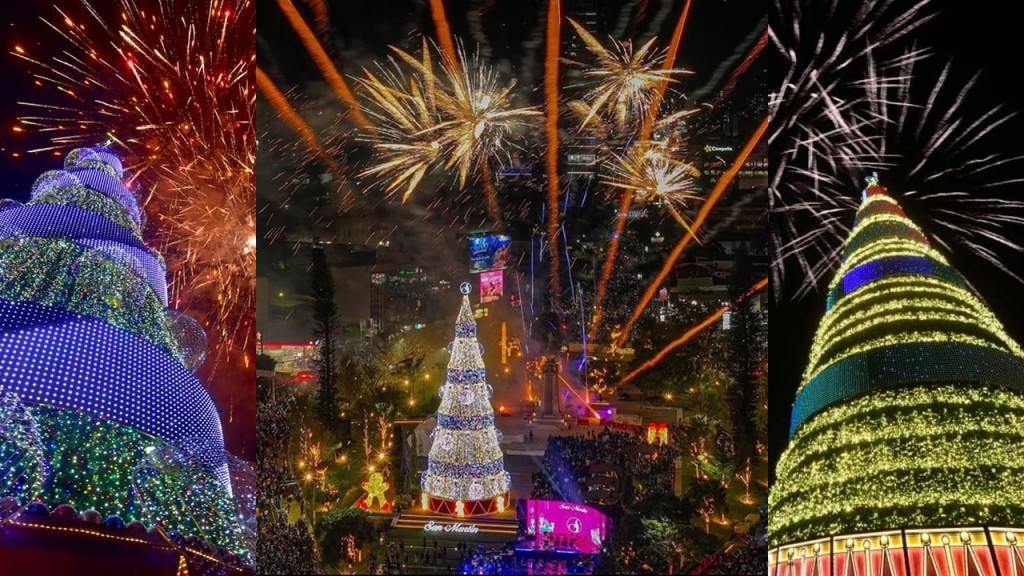 Todo listo para el encendido del árbol navideño más grande de El Salvador