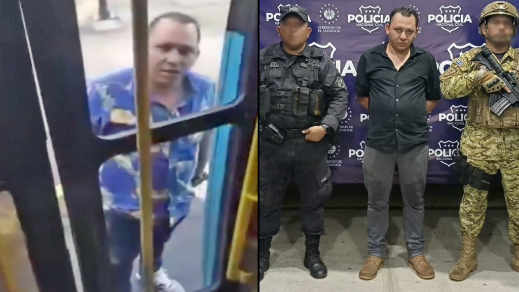 Capturan a busero que quebró los espejos de un microbús en San Salvador