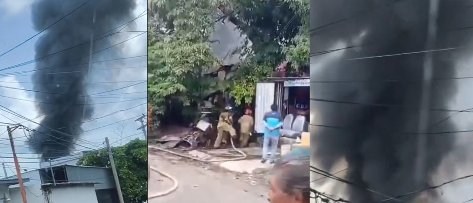 Bomberos atienden incendio en negocio de Santa Ana