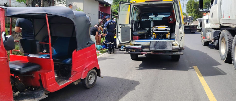 Accidente de mototaxi deja una mujer lesionada en Apopa