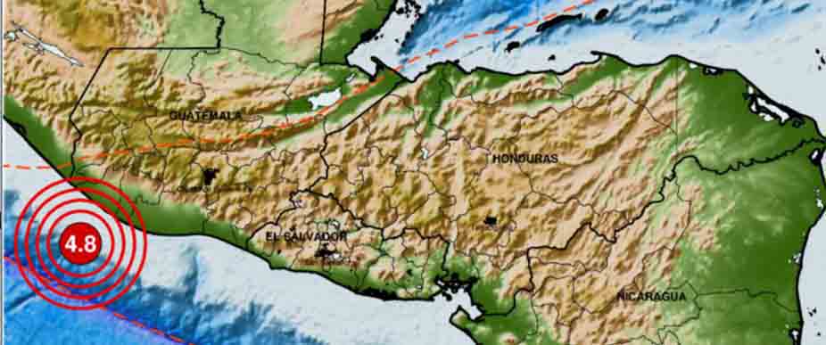 Sismo de 4.8 grados en las costas de Guatemala fue sensible en el país