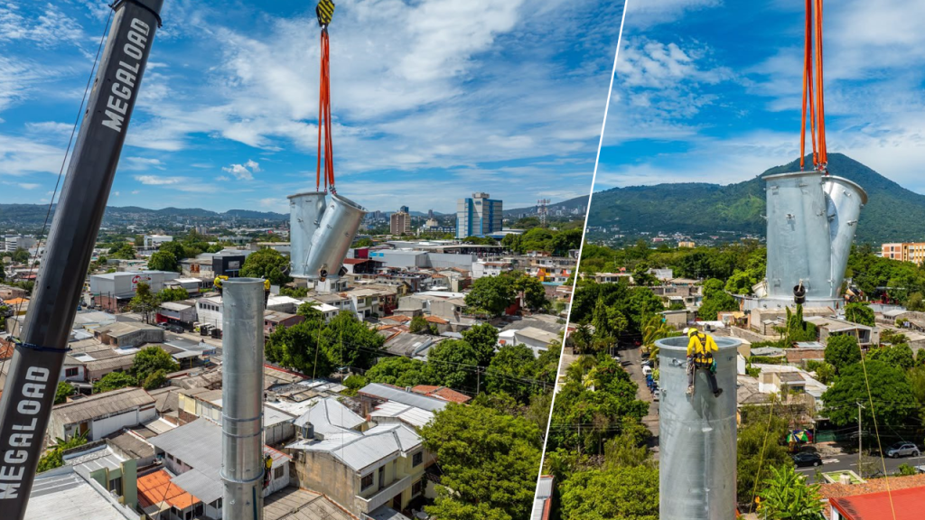Instalan la torre número 12 del sistema de Aerocable de San Salvador